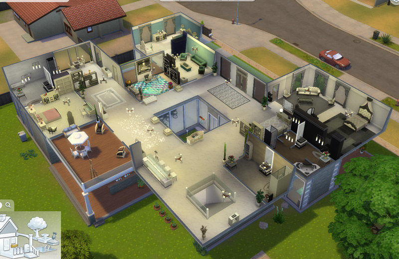 Segundo andar da mansão moderna - Virei arquiteta / decoradora no The Sims 4