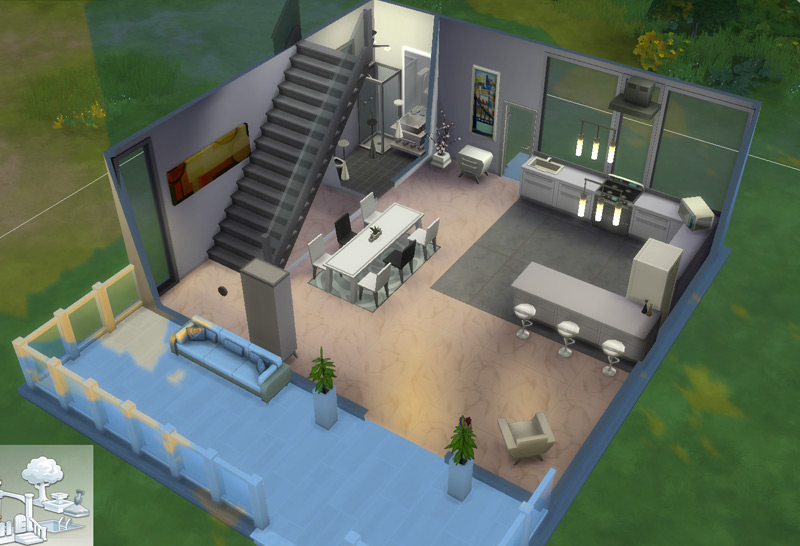 Casa Moderna com Jogo Base, The Sims 4