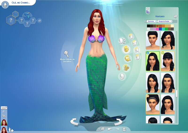 The Sims 4 Ilhas Tropicais - criando uma  sereia